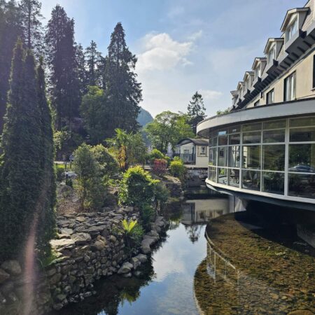 Glendasan River flowing past Glendalough Hotel