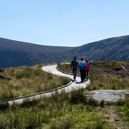 Walk to viewing deck on Wicklow Gap near The Glendalough Hotel