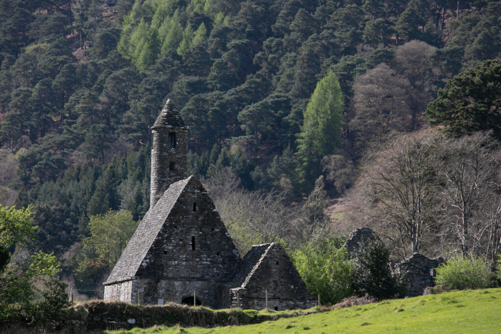 Monastic City in Glendalough From Glendalough Hotel Garden