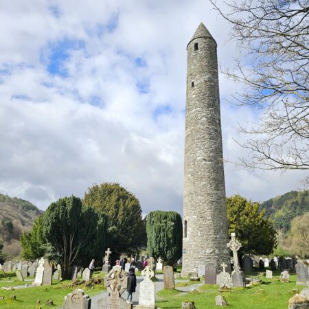 St Kevins Tower in Summer at Glendalough 